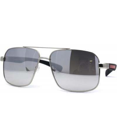 90s Mens Classic Rectangle Pilots Air Force Sunglasses Silver Mirror $9.51 Rectangular