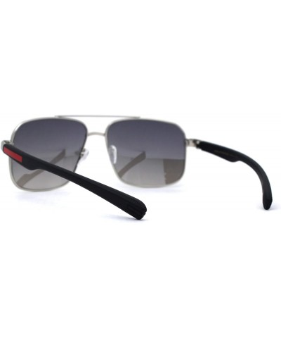 90s Mens Classic Rectangle Pilots Air Force Sunglasses Silver Mirror $9.51 Rectangular