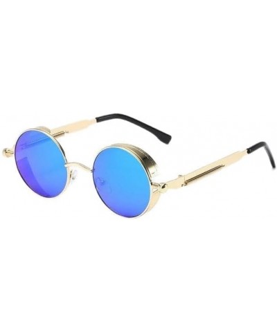 Men and Women Fashion Round Sun Glasses Gold Blue $7.94 Designer