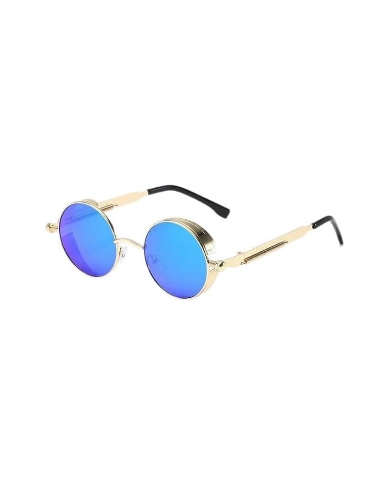 Men and Women Fashion Round Sun Glasses Gold Blue $7.94 Designer