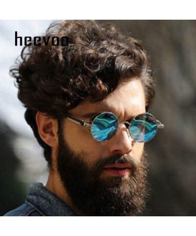 Men and Women Fashion Round Sun Glasses Gold Blue $7.94 Designer