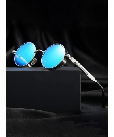 Men and Women Fashion Round Sun Glasses Gold Blue $7.94 Designer