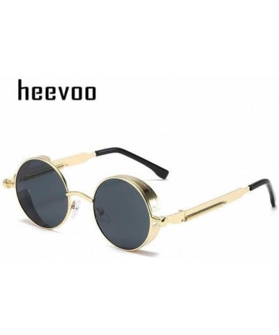 Men and Women Fashion Round Sun Glasses Gold Blue $7.94 Designer