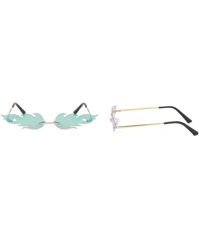 Fashion Flame Sunglasses Women Men Rimless Wave Eyewear Narrow Glasses Party Favors Photo Props Cosplay Costume Style 1 $6.90...