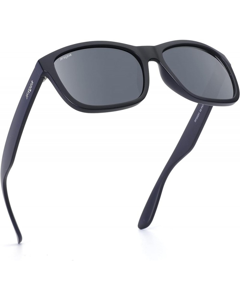 Polarized Sunglasses for Men and Women, XL Square Sun Glasses UV400 Protection RFS8201 Black Frame Black Lens $25.55 Square