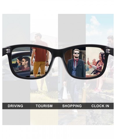 Polarized Sunglasses for Men and Women, XL Square Sun Glasses UV400 Protection RFS8201 Black Frame Black Lens $25.55 Square