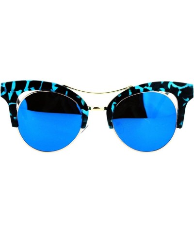 Womens Cateye Butterfly Fashion Sunglasses Trending Flat Frame Mirror Lens Blue Tort (Blue Mirror) $8.48 Cat Eye