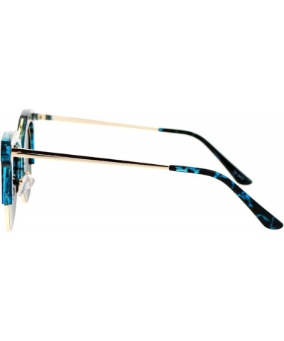 Womens Cateye Butterfly Fashion Sunglasses Trending Flat Frame Mirror Lens Blue Tort (Blue Mirror) $8.48 Cat Eye