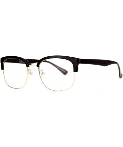 Designer Fashion Clear Lens Glasses Unisex Square Rectangular Eyeglasses Brown $8.52 Square