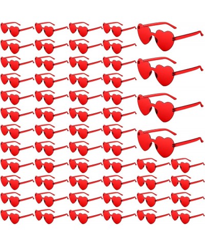 60PCS Heart Glasses Party Glasses Bulk Accessories Candy Color Eyewear Accessories for Women 60-red $14.03 Rimless