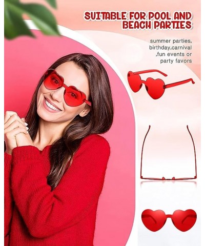 60PCS Heart Glasses Party Glasses Bulk Accessories Candy Color Eyewear Accessories for Women 60-red $14.03 Rimless