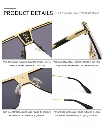 Retro Oversized sunglasses for men women Square Rimless sunglasses Flat top sunglasses Vintage 3 $10.99 Square