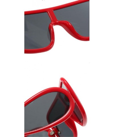 Oversized Square Sunglasses for Women Men, Trendy Flat Top Fashion Shield Shades Green Mirror $10.16 Sport