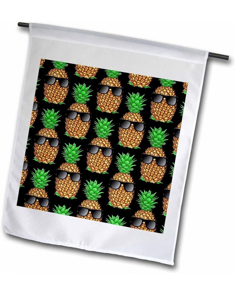 Fun island pineapple with cool sunglasses pattern. - Flags (fl_352699_2) 12 x 18 inch Garden Flag $10.00 Designer