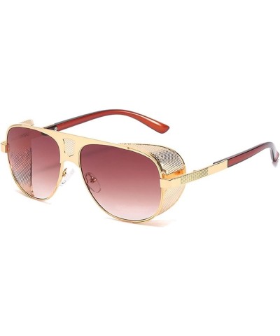 Metal Retro Punk Sunglasses Men and Women Outdoor Vacation Sunglasses (Color : D, Size : 1) 1 D $11.97 Designer