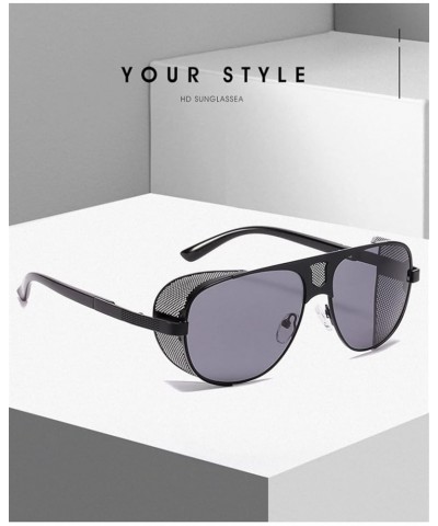 Metal Retro Punk Sunglasses Men and Women Outdoor Vacation Sunglasses (Color : D, Size : 1) 1 D $11.97 Designer