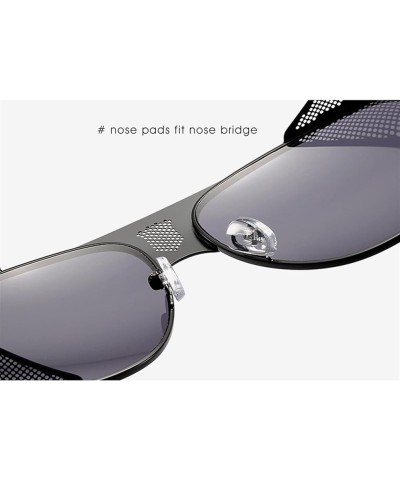 Metal Retro Punk Sunglasses Men and Women Outdoor Vacation Sunglasses (Color : D, Size : 1) 1 D $11.97 Designer