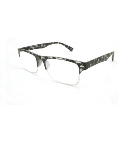 ColorViper TR90 Lightweight half-rim Basic Square Reading Glasses 51mm-19mm-140mm Matte Black Tortoise $11.57 Square