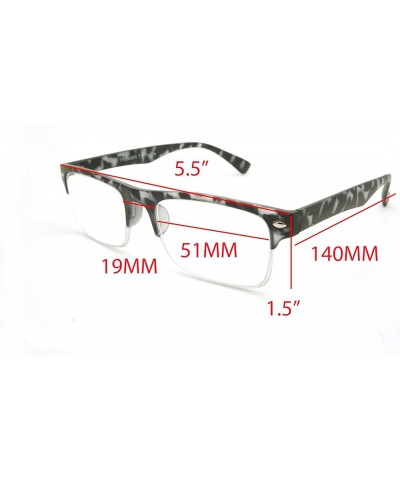 ColorViper TR90 Lightweight half-rim Basic Square Reading Glasses 51mm-19mm-140mm Matte Black Tortoise $11.57 Square