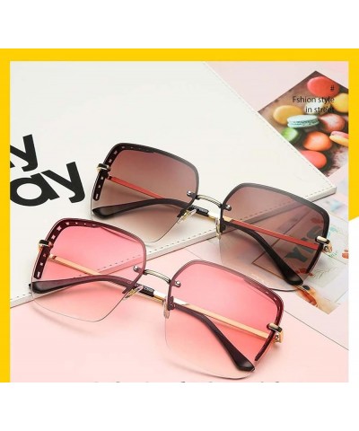 Metal Frame Sunglasses Men and Women Street Shooting Outdoor Sunshade Holiday Decoration Glasses (Color : E, Size : Medium) M...