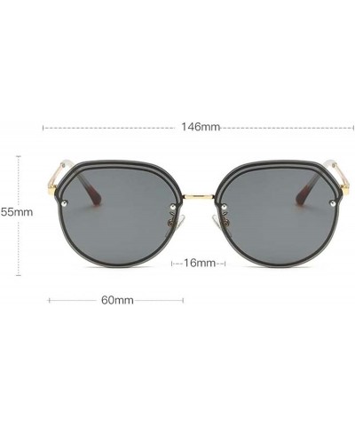 Metal Frame Sunglasses Men and Women Street Shooting Outdoor Sunshade Holiday Decoration Glasses (Color : E, Size : Medium) M...