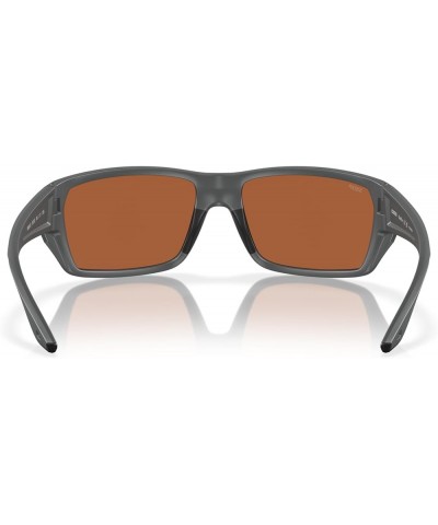 Men's Tailfin Rectangular Sunglasses Matte Grey/Green Mirrored Polarized 580p $52.36 Rectangular