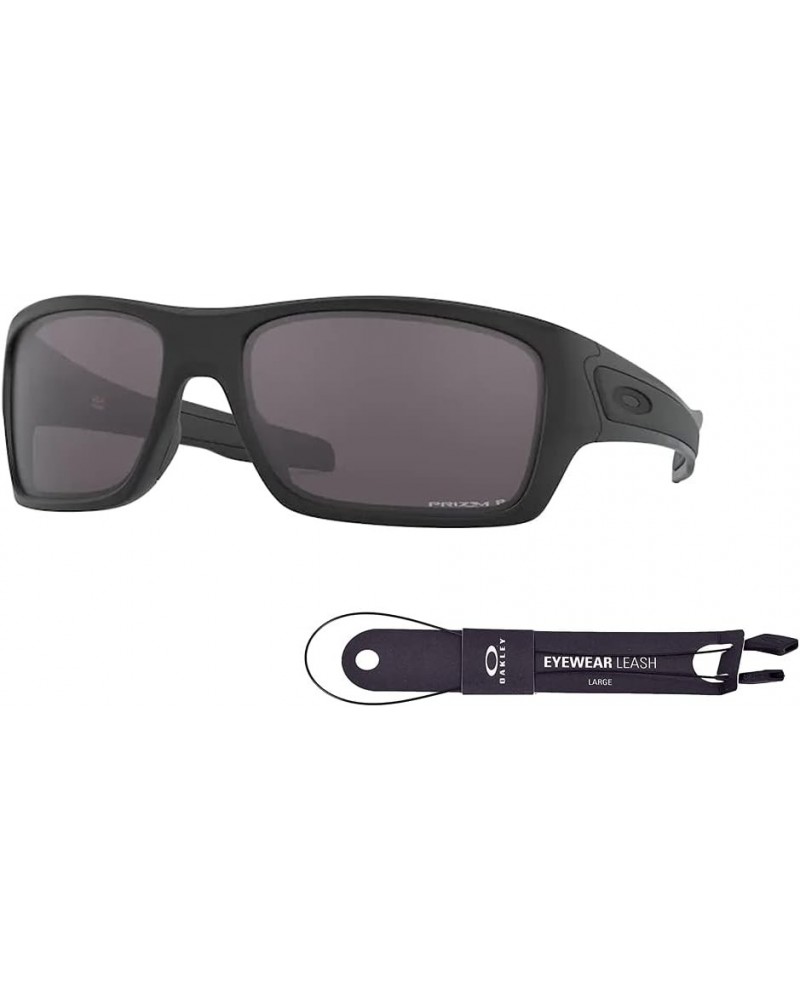 Turbine OO9263 Sunglasses For Men+ BUNDLE Leash + BUNDLE with Designer iWear Eyewear Kit Dark Black / Prizm Gray Polarized $8...