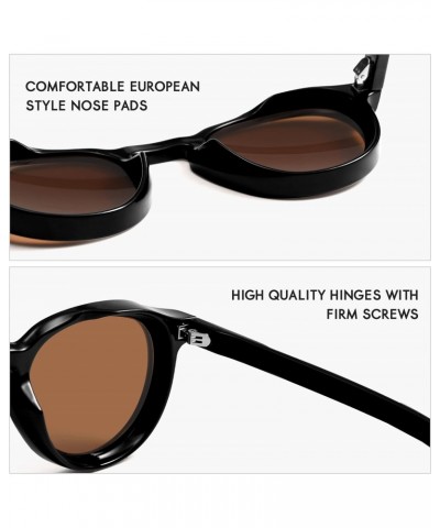 Retro Square Sunglasses for Women and Men Vintage Fashion Frame AR82200(Black/Umber) $10.25 Round