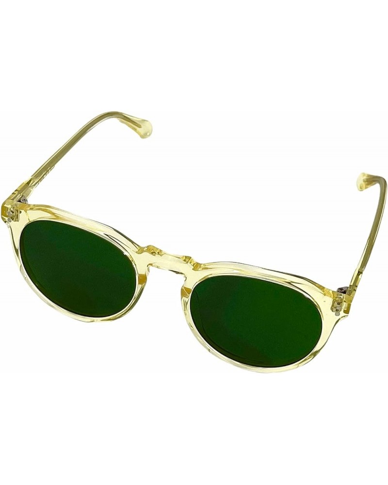 Crystal Retro Acetate Polarized Sunglasses For Men and Women Green Green $46.74 Designer