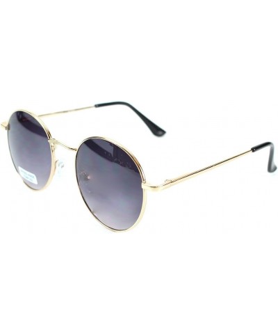 Aloha Eyes Ava Round Designer Inspired Fashion Sunglasses with Spring Hinges for Women Gold W/ Smoke Lens Smoke $10.79 Round