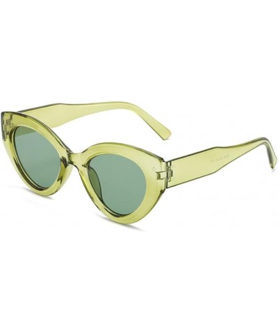 Fashion Cat Eye Sunglasses Retro Oval Sunglasses For Men and Women Travel Sun Visor Green $6.07 Square