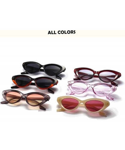 Small Frame Cat Eye Fashion Vintage Men And Women Outdoor Sunglasses Gift D $15.74 Designer