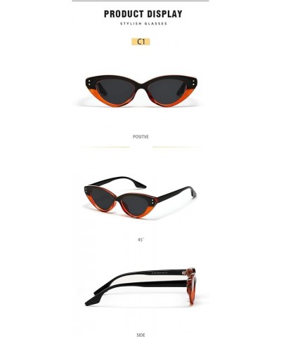 Small Frame Cat Eye Fashion Vintage Men And Women Outdoor Sunglasses Gift D $15.74 Designer