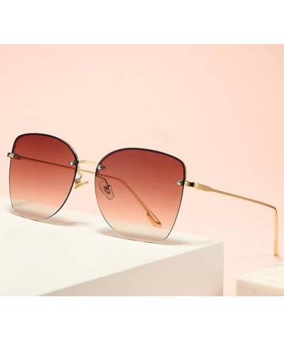 Retro Half Frame Women's Metal Sunglasses, Outdoor Street Shooting Beach Glasses (Color : D, Size : Medium) Medium A $20.10 D...