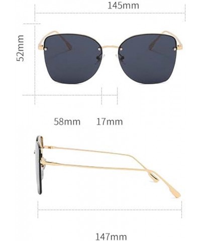 Retro Half Frame Women's Metal Sunglasses, Outdoor Street Shooting Beach Glasses (Color : D, Size : Medium) Medium A $20.10 D...