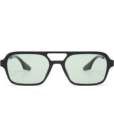 Womens Acetate Frame Double Bridge Avaitor Sunglasses Black Green $9.24 Aviator