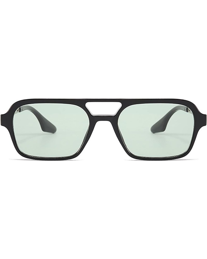 Womens Acetate Frame Double Bridge Avaitor Sunglasses Black Green $9.24 Aviator