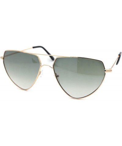 Luxury Triangular Shape Retro Hipster Metal Rim Sunglasses Gold Green $9.15 Triangular