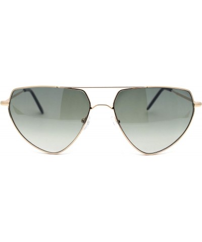 Luxury Triangular Shape Retro Hipster Metal Rim Sunglasses Gold Green $9.15 Triangular