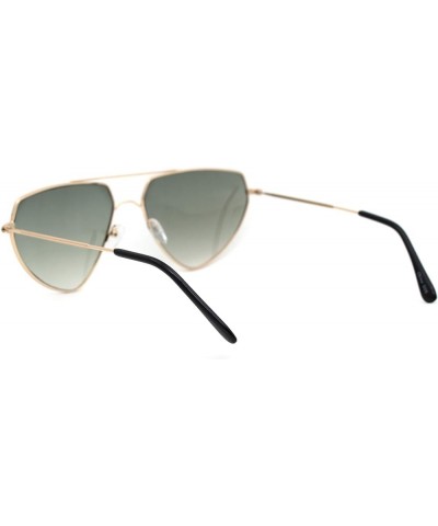 Luxury Triangular Shape Retro Hipster Metal Rim Sunglasses Gold Green $9.15 Triangular