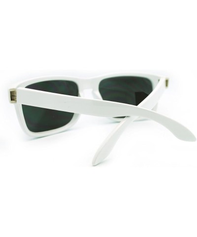 Multicolor Mirror Lens Sunglasses Classic Sports Rectangular White Frame White mirror $9.41 Sport