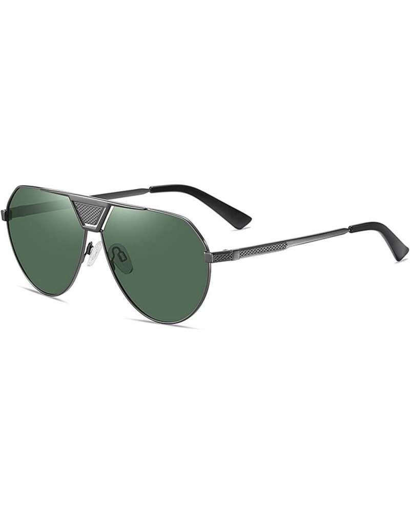 Large Metal Frame Polarized Retro Sunglasses for Men Driving (Color : B, Size : Medium) Medium D $15.14 Designer