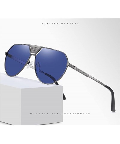 Large Metal Frame Polarized Retro Sunglasses for Men Driving (Color : B, Size : Medium) Medium D $15.14 Designer