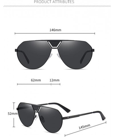 Large Metal Frame Polarized Retro Sunglasses for Men Driving (Color : B, Size : Medium) Medium D $15.14 Designer