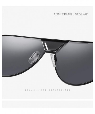 Large Metal Frame Polarized Retro Sunglasses for Men Driving (Color : B, Size : Medium) Medium D $15.14 Designer