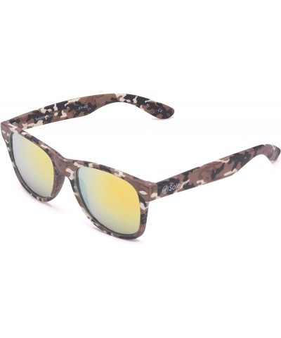 Soleil LOGAN Expressive Style Superior Optics Brown Camouflage Orange Flash Mirrored Tint $22.50 Wayfarer