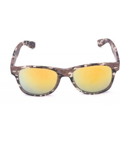 Soleil LOGAN Expressive Style Superior Optics Brown Camouflage Orange Flash Mirrored Tint $22.50 Wayfarer