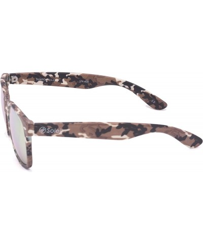 Soleil LOGAN Expressive Style Superior Optics Brown Camouflage Orange Flash Mirrored Tint $22.50 Wayfarer