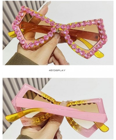 Diamond Butterfly Sunglasses Women Vintage Oversized Cat Eye Rhinestone Sun Glasses Ladies Jewelry Party Eyewear Pink $10.18 ...