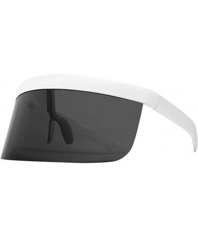 New Oversized Sun Shade Sunglasses Sunscreen Cover Face Siamese Lens Oversized Sunglasses White&gray $9.71 Oversized